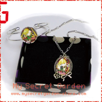 Rozen Maiden ローゼンメイデン Shinku Anime Cabochon Necklace and Bracelet Set